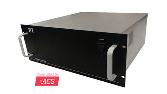 This series of motion controllers from PI offers a completely integrated electronics solution, with controller, drives, and power supplies packaged together. The A-81x is in a compact 19-inch rack-mount enclosure for 1, 2, or 4 axes of motion, while the slightly larger A-82x is capable of controlling 4, 6, or 8 axes. These controllers are designed and optimized to work with the PIglide line of air bearing stages which feature direct drive linear and rotary servo motors and high resolution encoders. 