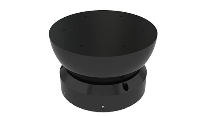 The PIglide HB series spherical air bearing enables unique positioning and simulation applications in both research and industrial fields. These bearings provide excellent load capacity and stiffness while allowing three axes of inherently frictionless rotational motion. Commonly used for zero-g satellite research, spherical bearings are also used in systems for precision chip bonding and optical alignment. Extremely rigid spindles can be made using a spherical bearing at each end of the spindle shaft. This arrangement also allows precision alignment of the spindle shaft on the fly by moving one spherical bearing relative to the other.