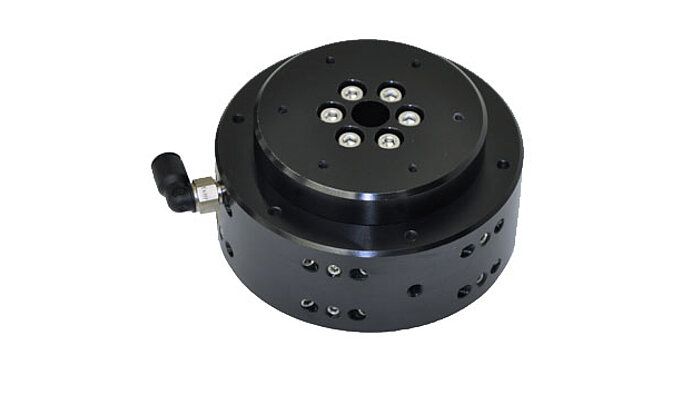 he PIglide RT series of non-motorized passive rotary air bearings are designed for accuracy, precision, high stiffness, and ease of use. They can be used in any orientation and are easy to integrate with motors and encoders for complete positioning solutions. Applications include optical alignment, metrology, inspection, calibration, and scanning. The RT series bearings offer superior runout, flatness, and wobble performance. Since they are completely frictionless, they exhibit no breakaway “stiction” o r drag friction during operation. They are ideal for use in cleanrooms, require no maintenance or lubrication, and have unlimited life.   An optional high resolution optical encoder can be added to allow precision table angle recording during manual operation. Applications include parts inspection, optical alignment and drag torque measurement. 